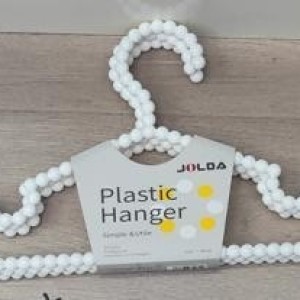 ADM 3pcs cintres plastique, blanc avec perle