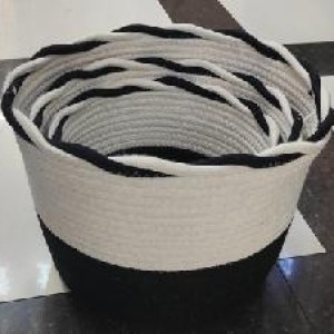 ADM grand panier rond noir/blanc