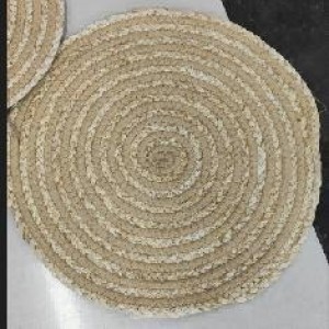 ADM napperon rond en jute naturel, motif spirale simple – 35