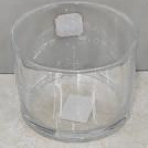 ADM petit vase bas en verre, format rond et simple – 12×8.5 