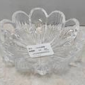 ADM cendrier en verre travaillé, design ondulé transparent 1