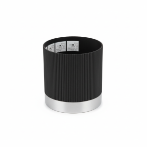JAR 23.5*21.5cm noir/argent pot de fleurs