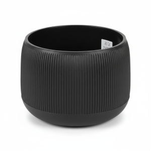 JAR 33*30cmnoir/argent pot de fleurs