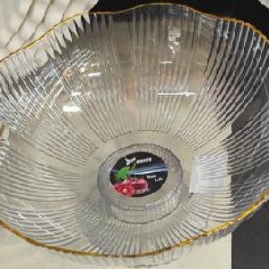 CUI 26*12cm bol transparent bordure dore avec pied