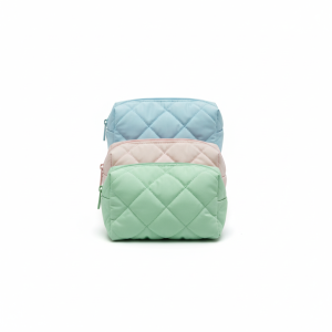 ACC sac a maquillage rond vert rose bleu asst