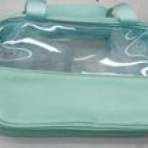 ACC sac a maquillage bleu et transparent
