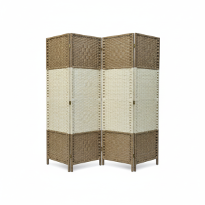 ADM paravent decoratif tisse 4 panneaux coul bamboo 180*45cm