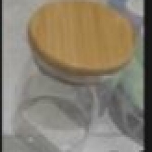 VAI bocal en verre avec couvercle en bois