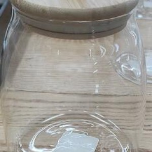 VAI pot en verre avec couvert en bois 1100ml