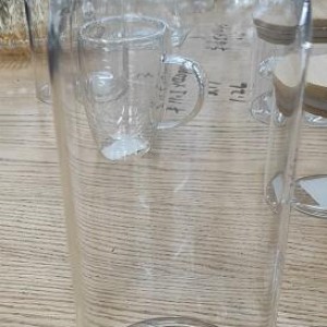 VAI bouteille en verre avec couvert en bois 1000ml