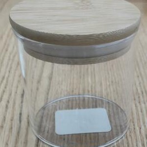 VAI pot en verre couvert en bois 18.5x8cm 