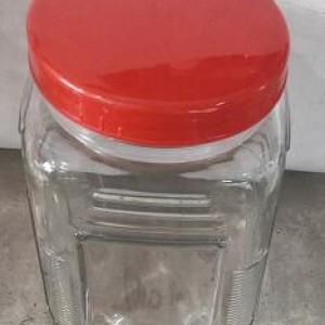 VAI pot en verre avec couvercle rouge 1.4l