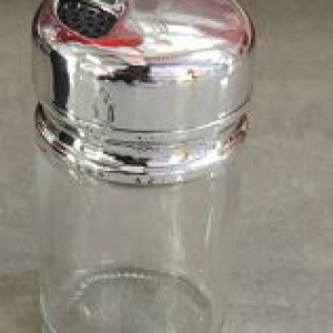 VAI Glass salt jar silver