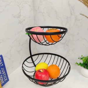 CUI panier de fruits a 2 étages noir 18*30cm