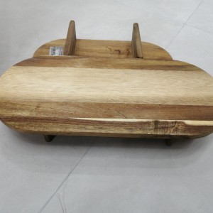 CUI planche a découper ovale avec pieds 49.5*17.5*7cm