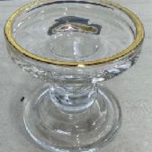 ADM chandelier en verre 8 x 8,5 cm avec bordure dorée