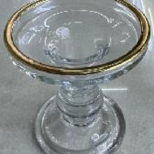 ADM chandelier en verre 8 x 11 cm avec bordure dorée