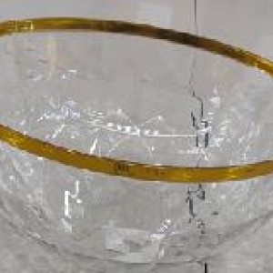 CUI bol en plastique transparent avec bord doré 27 x 17 cm