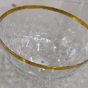 CUI bol en plastique transparent avec bord doré 22 x 13 cm