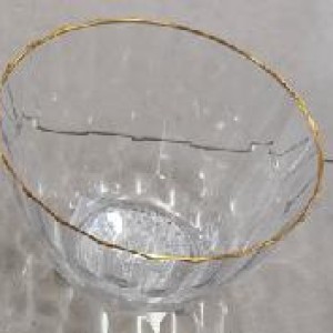 CUI bol en plastique transparent avec bord doré 10 x 6 cm