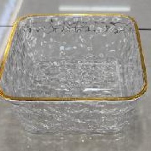 CUI bol en plastique transparent avec bord doré 10x5cm