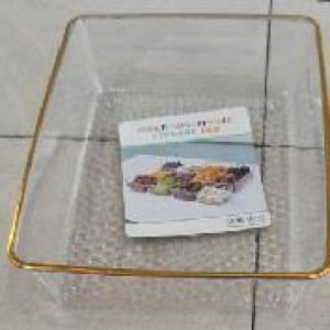 CUI assiette rectangulaire en plastique transparent avec bor