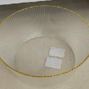 CUI bol rond en plastique transparent de 22 cm avec bord dor