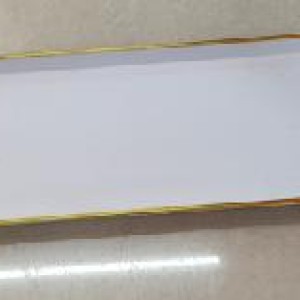CUI assiette rectangulaire en plastique blanche avec bord do