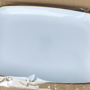 CUI 12.7"1pcs assiette rectangulaire en plastique, blanc ave