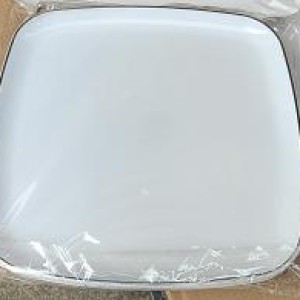 CUI 14"1pcs assiette carrée en plastique, blanc avec argent