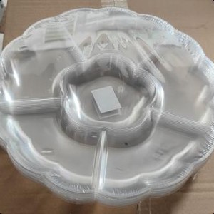 CUI plateau de service à compartiements en plastique transpa