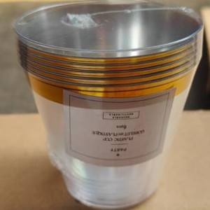 CUI 9 oz 6pcs verre en plastique transparent avec bordure do
