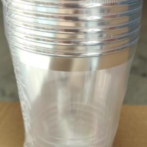 CUI 10 oz 6pcs verre en plastique transparent avec bordure a