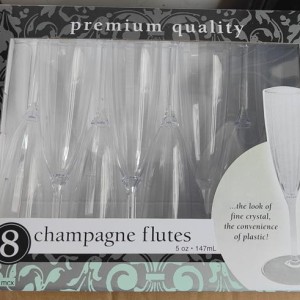 CUI flûtes à champagne en plastique transparent  8pcs