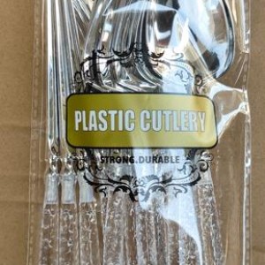 CUI ustensile en plastique assortie argent avec manche trans