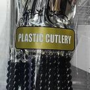 CUI ustensile en plastique assortie argenté avec manche noir
