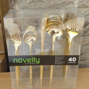 CUI ensemble de 40 cuillères, fourchettes et couteaux en pla