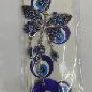 ACC bijoux yeux bleus gros papillon en métal