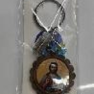 ACC porte clé rond jésus avec fiole de terre