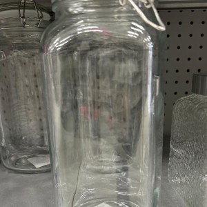 VAI jar cylindre en verre avec couvercle clip 2000ml