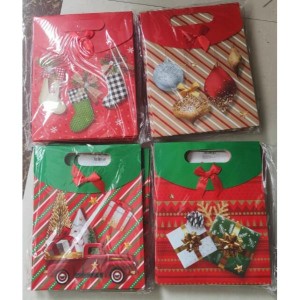 XMS sac cadeau noel en papier 19x9x27cm