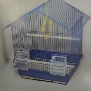 PSH cage à oiseaux 29.5*22.3*38.5cm blanc/bleu/rouge