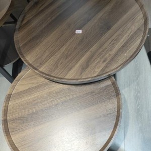 ADM petite table ronde marron foncé 40x36cm
