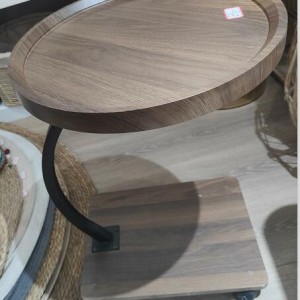 ADM table ronde marron foncé 40x58cm