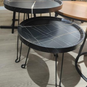 ADM petite table ronde noire 40x38cm