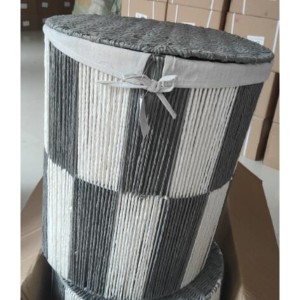 ADM moyen panier à linge gris et blanc 