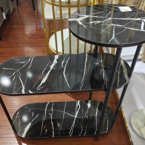 ADM table 3 niveau blanc doré 62x63x30cm