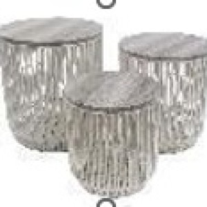 ADM table a thé corde blanc metal 35*42
