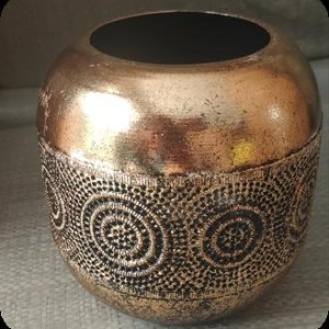 ADM  pot de fleurs en métal doré 20.5x20.5x21 cm