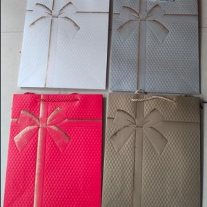 EMB sac cadeau 18 x 10 x 23 cm, 4 couleurs assorties